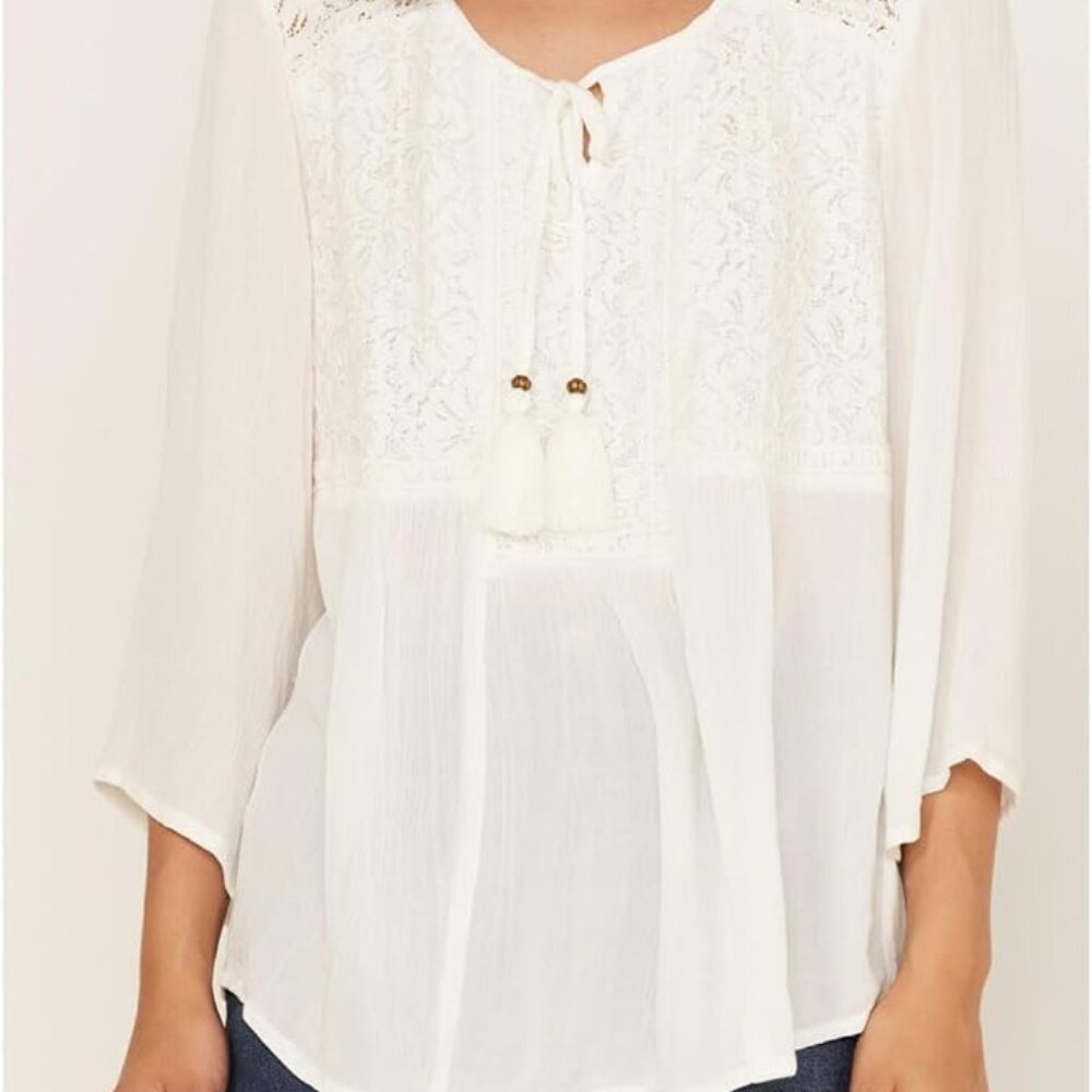 Cotton & Rye Women's Long Puff Sleeve Top